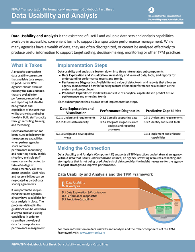 This graphic shows the cover of the component d factsheet.